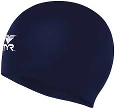 Tyr Unisex Swimming Lcl-401 Solid Latex Navy Swim Cap