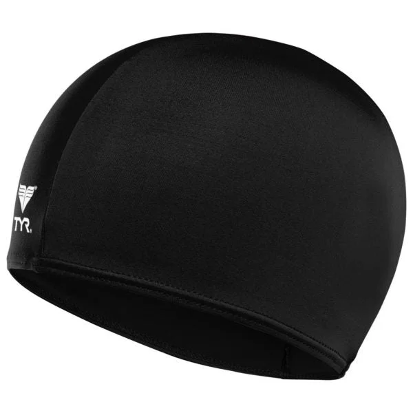 Tyr Unisex Swimming Lcy-001 Solid Lycra Caps Black Swim Cap