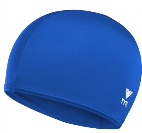 Tyr Unisex Swimming Lcy-428 Solid Lycra Blue Swim Cap