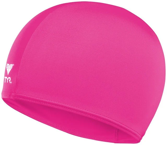 Tyr Women's Swimming Lcy-670 Solid Lycra Caps Pink Swim Cap