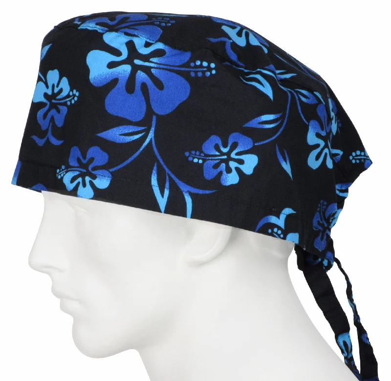 XL Scrub Caps Black Lava Flower