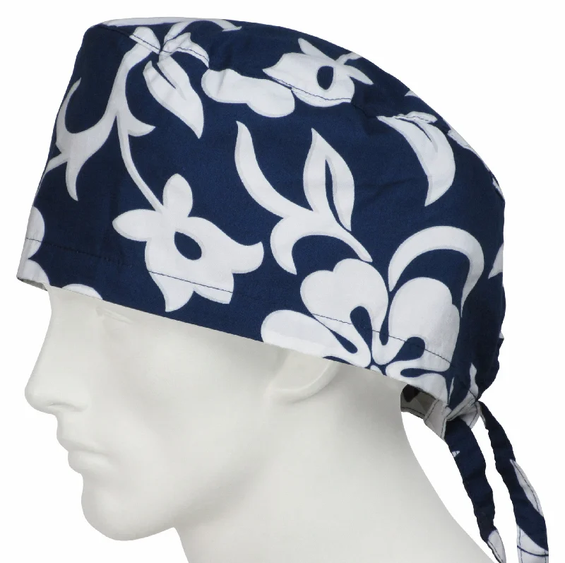 XL Surgical Caps Lava Flower Navy