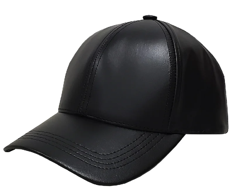 leather fitted ball cap