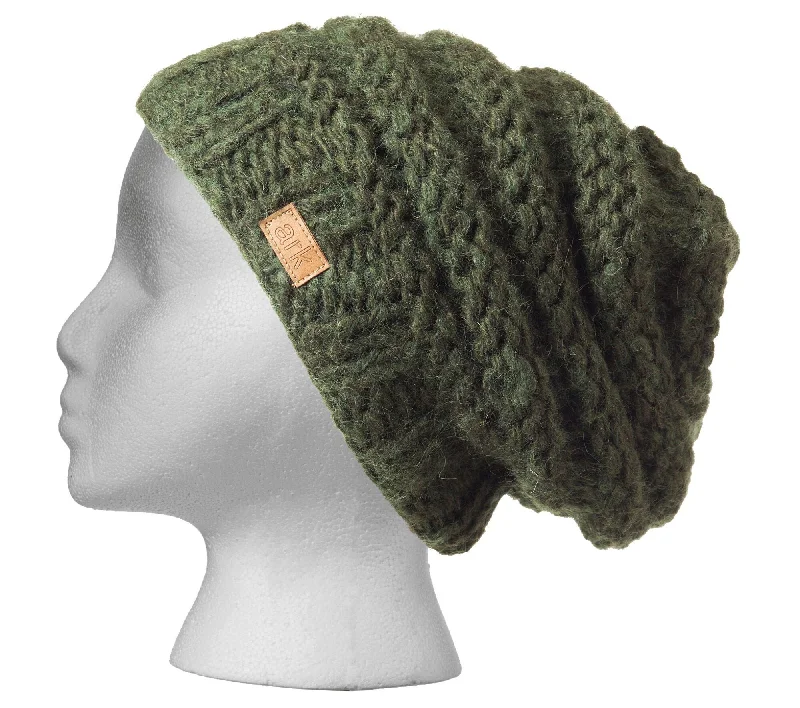 Green Toque, Beanie, Slouch beanie, Thick wool beanie, toque, Fleece Lined, forest