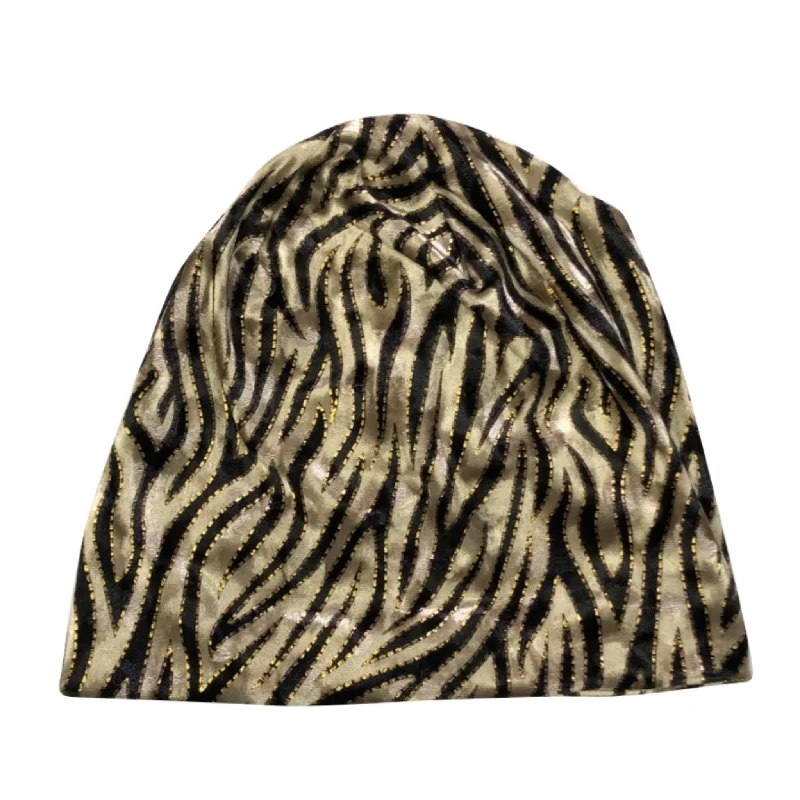 Metallic Velour Tiger Beanie by Dacee