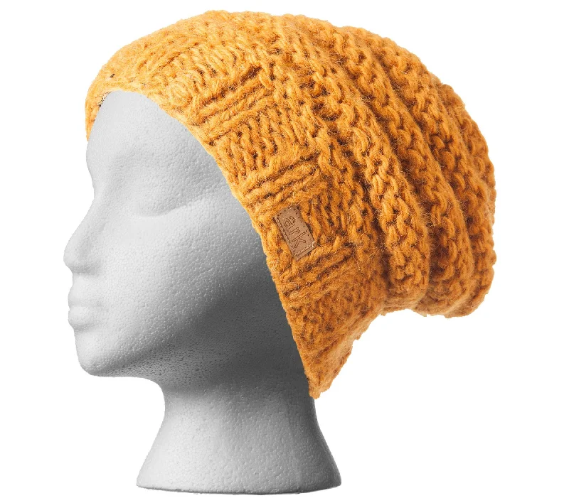 Mustard Beanie, Slouch beanie, Thick wool beanie, toque, Fleece Lined, honey