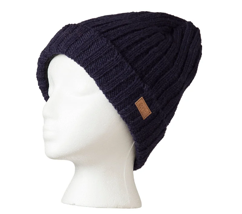 Navy Beanie, Thick wool beanie, Dark Blue toque, fleece inside, Wool beanie, Fleece Lined