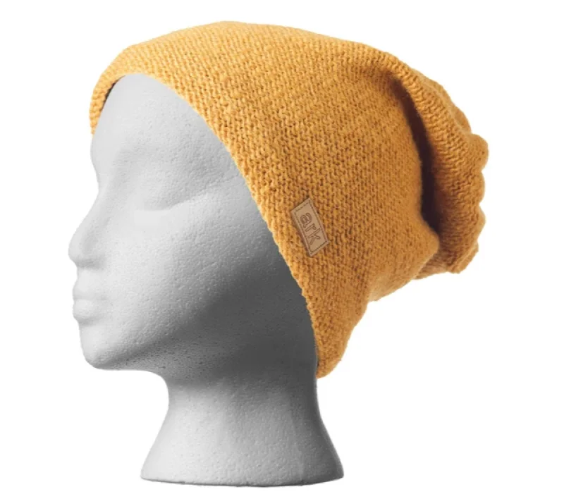 Slouchy beanie, Yellow Beanie, Thick wool, Mustard toque, Fleece Lined, honey