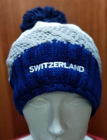 WINTER HAT BLUE-GREY-WHITE CH