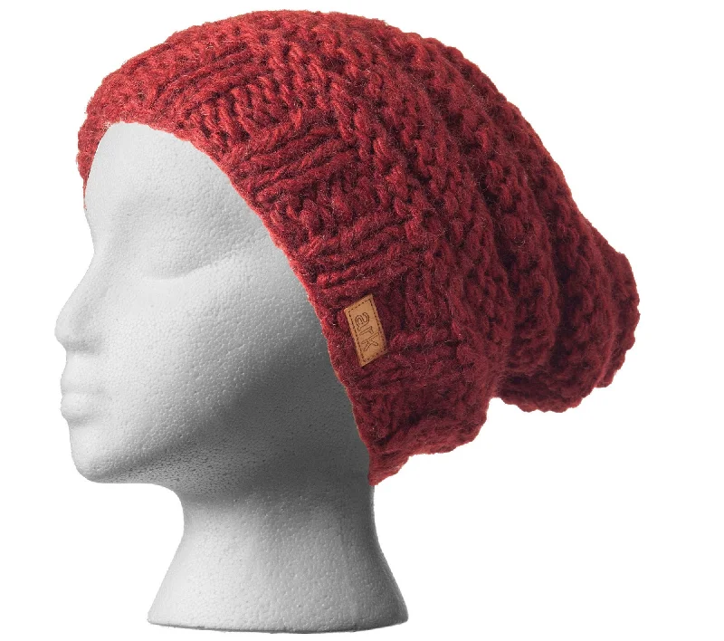 Women's Beanie, Slouch beanie, Thick wool beanie, toque, Fleece Lined, Burgundy